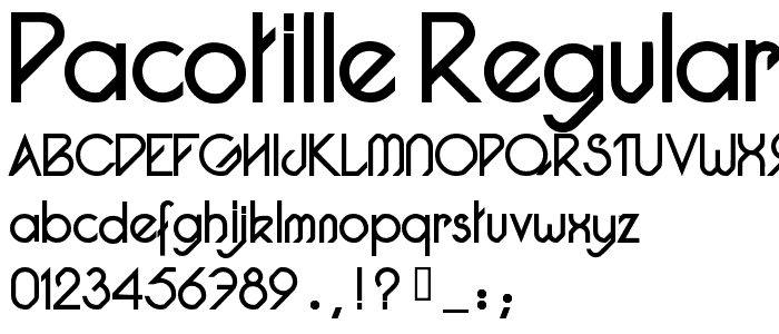 Pacotille regular font